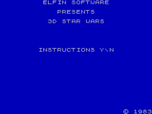 3D Star Wars title screen for ZX Spectrum